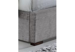 4ft6 Double Hamilton Linen Fabric Upholstered Bed Frame. Light Grey 3